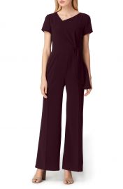 Tahari Tie Waist Crepe Jumpsuit at Nordstrom